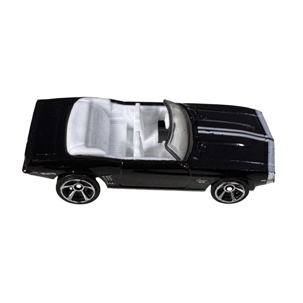 Hot Wheels 69 Camaro Convertible Black White Stripes 2006 Mattel‎ Diecast 1:64